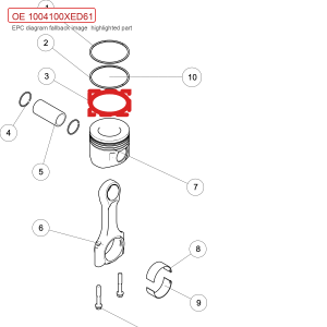 For GWM POER H8 Engine Oil Ring Assembly 1004100XED61