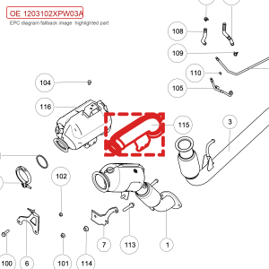 For GWM POER Passenger Pickup Exhaust Pipe Middle Section Assembly 1203102XPW03A