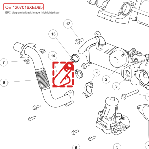 For GWM POER Wingle 7 EGR Water Outlet Hose 1207016XED95