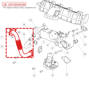 For GWM POER Wingle 7 EGR Outlet Bellows Assembly 1207300XED95