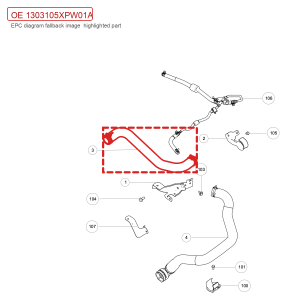 Para o conjunto de mangueira de entrada do radiador GWM POER 1303105XPW01A