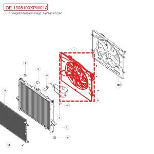 For GWM POER Radiator Fan Assembly 1308100XPW01A