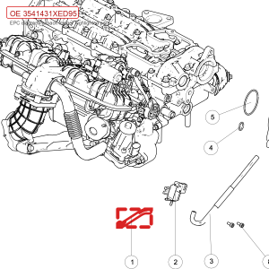 For GWM POER Vacuum Switching Valve Hose 2 and Wind 7 3541431XED95