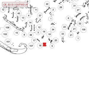 حامل تثبيت غطاء المحرك الأيسر لسيارات GWM POER وWingle 7، رقم OE: 5015110XPW01A