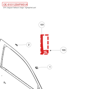 For GWM POER Passenger Pickup Right Front Door Glass Rear Guide Rail Lower Section Assembly 6101125XPW01A