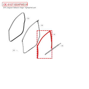 For GWM POER Left Front Door Glass Run Channel 6107100XPW01A