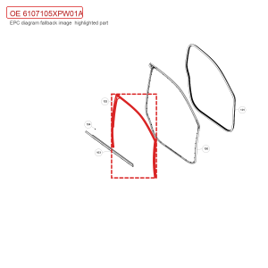 For GWM POER Right Front Door Glass Run Channel 6107105XPW01A
