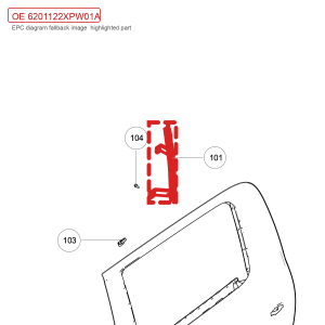 For GWM POER Left Rear Door Glass Rear Guide Lower Section Assembly 6201122XPW01A