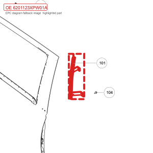 For GWM POER Right Rear Door Glass Rear Guide Rail Lower Section Assembly 6201123XPW01A