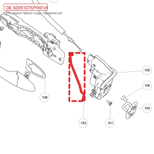 For GWM POER Left Rear Door Outer Opening Rod 6205107XPW01A