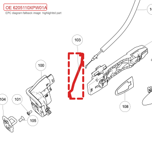 For GWM POER Right Rear Door Outer Opening Rod 6205110XPW01A