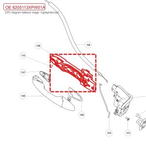 For GWM POER Left Rear Door Outer Handle Bracket 6205113XPW01A