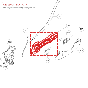 For GWM POER Right Rear Door Exterior Handle Bracket 6205114XPW01A
