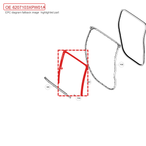 For GWM POER Passenger Pickup Right Rear Door Glass Run Channel 6207103XPW01A
