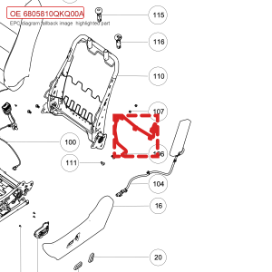 For GWM POER Passenger Pickup Driver Backrest Wiring Harness 6805810QKQ00A