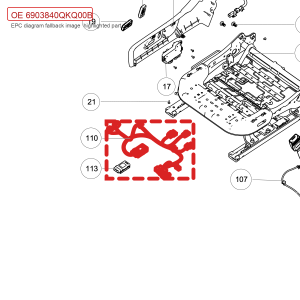 For GWM POER Front Passenger Seat Cushion Wiring Harness Assembly 6903840QKQ00B