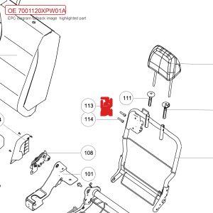 For GWM POER Passenger Pickup Rear Seat Right Backrest Lock Assembly 7001120XPW01A