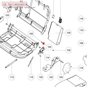 For GWM POER Seat System Pivot Bushing 7001136XNW01A