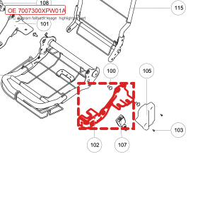 For GWM POER Rear Right Seat Left Bracket Assembly Passenger Pickup 7007300XPW01A