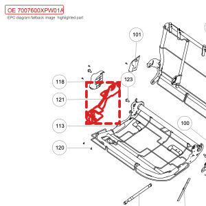 For GWM POER Rear Left Seat Right Bracket Assembly Passenger Pickup 7007600XPW01A