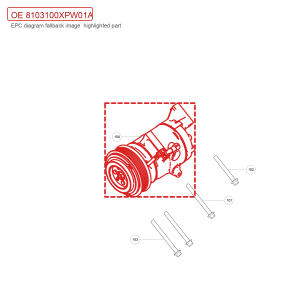 สำหรับ GWM POER Passenger Pickup ชุดประกอบคอมเพรสเซอร์แอร์ 8103100XPW01A