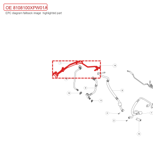 สำหรับ GWM POER Passenger Pickup ชุดท่อแรงดันสูงและต่ำระบบปรับอากาศ 8108100XPW01A