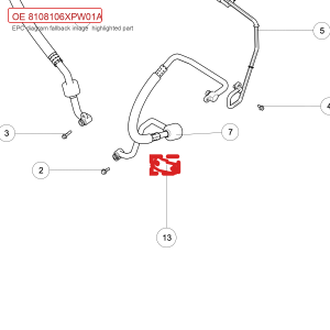 สำหรับ GWM POER สายยางแรงดันสูงระบบปรับอากาศ Bracket 8108106XPW01A