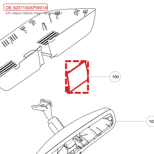 For GWM POER Interior Rearview Mirror Base Upper Cover 8201100XPW01A
