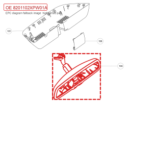 For GWM POER Passenger Pickup Interior Rearview Mirror Assembly 8201102XPW01A