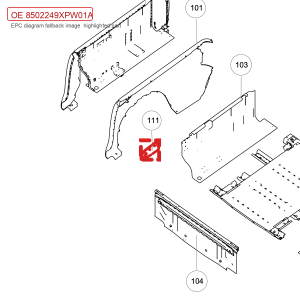 Suporte para caixa do bocal de combustível para GWM POER 8502249XPW01A
