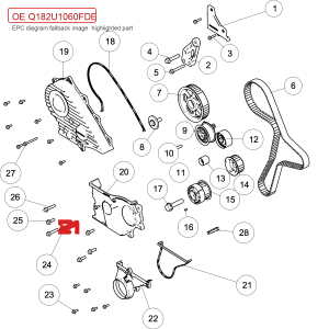 For GWM POER Hexagon Flange Bolt Engine System Q182U1060FDE