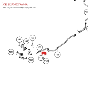 Suporte para tubulação de água do conjunto de baterias para GWM Tank 500 – 2127363XGW04A