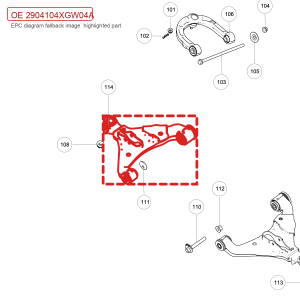 For GWM Tank 500 Front Right Lower Control Arm Assembly 2904104XGW04A