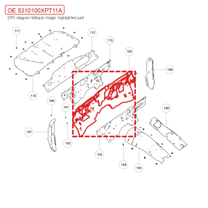 For GWM Tank 500 Front Bulkhead Interior Heat Insulation Pad Assembly 5310100XPT11A