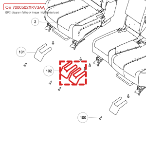 For GWM Tank 500 Second Row Left Seat Track Right Front Cover 7000502XKV3AA