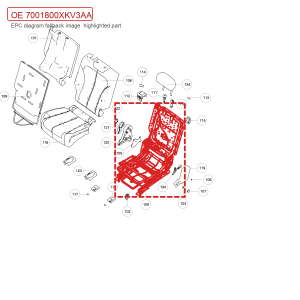 For GWM Tank 500 Second Row Right Seat Frame Assembly 7001800XKV3AA