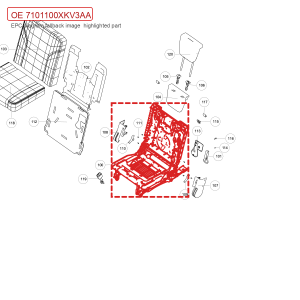 For GWM Tank 500 Third Row Left Seat Frame Assembly 7101100XKV3AA