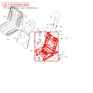 For GWM Tank 500 Third Row Right Seat Frame Assembly 7101200XKV3AA