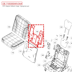 For GWM Tank 500 Third Row Seat Backrest Silencing Sleeve 7105300XKV3AA