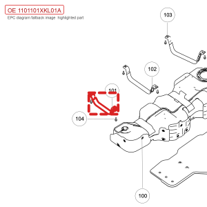 Correia frontal do tanque de combustível para GWM Tank 700 Hi4-T 1101101XKL01A