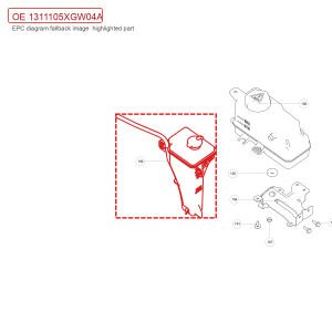 Para GWM Tank 700 Hi4 T: Conjunto do Tanque de Transbordamento 1311105XGW04A