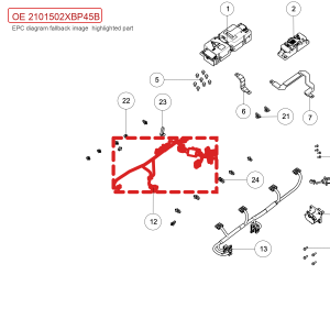 Conjunto de fiação para controle principal do GWM Tank 700 Hi4-T, código 2101502XBP45B