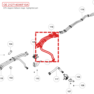 Para o GWM Tank 700 Hi4-T: Conjunto de tubo de entrada do trocador de calor de água 2127140XKF10A