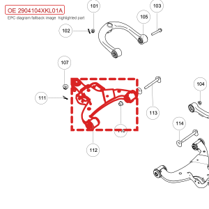 For GWM Tank 700 Hi4 T Front Right Lower Control Arm Assembly 2904104XKL01A