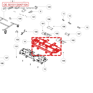 إطار دعم وسادة المقعد الخلفي لسيارة GWM Tank 700 Hi4-T، رقم 5015113XKF10A