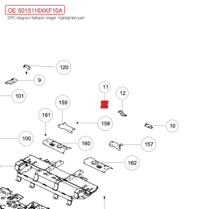 لحام حامل خلفي لوحة القياس الفرعية لسيارة GWM Tank 700 Hi4-T، رقم 5015116XKF10A