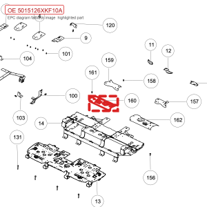 للاستخدام مع طرازات GWM Tank 700 Hi4-T: مجموعة لوح تثبيت قفل المقعد الخلفي الأيمن، رقم 5015126XKF10A