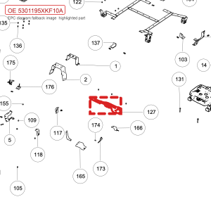لحام حامل تثبيت غطاء التهوية الجانبي الأيسر لسيارة GWM Tank 700، طراز Hi4-T، رقم 5301195XKF10A