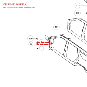 لحاء تثبيت للجانب الأيسر من المؤخرة لسيارة GWM Tank 700، طراز Hi4-T، رقم القطعة 5401133XKF10A