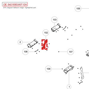 لحام دعامة مقبض العمود B الأيمن لسيارة GWM Tank 700 Hi4-T، رقم 5401690XKF10A